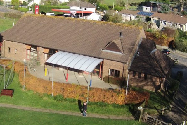 Uplyme Village Hall from above Uplyme Village Hall from above