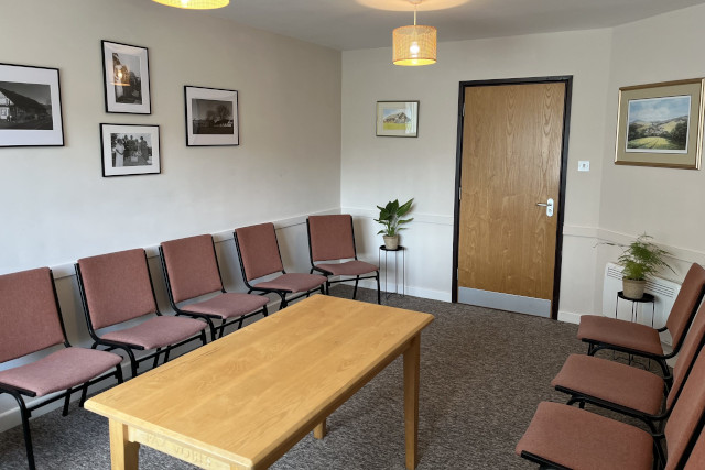 Uplyme Village Hall's meeting room with table