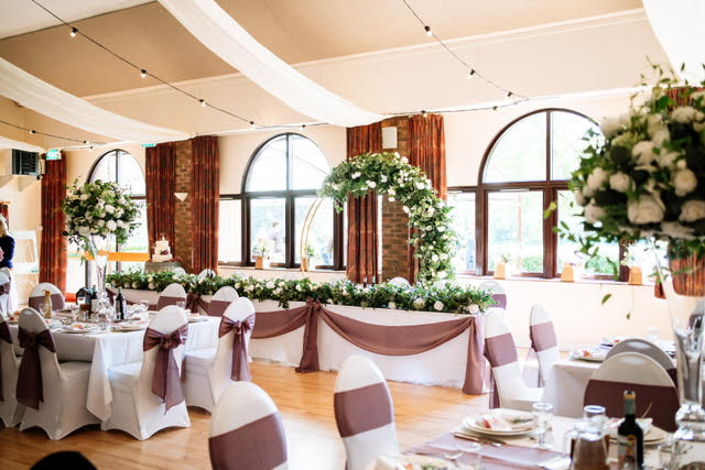 Uplyme Village Hall wedding reception Uplyme Village Hall set up for a wedding reception